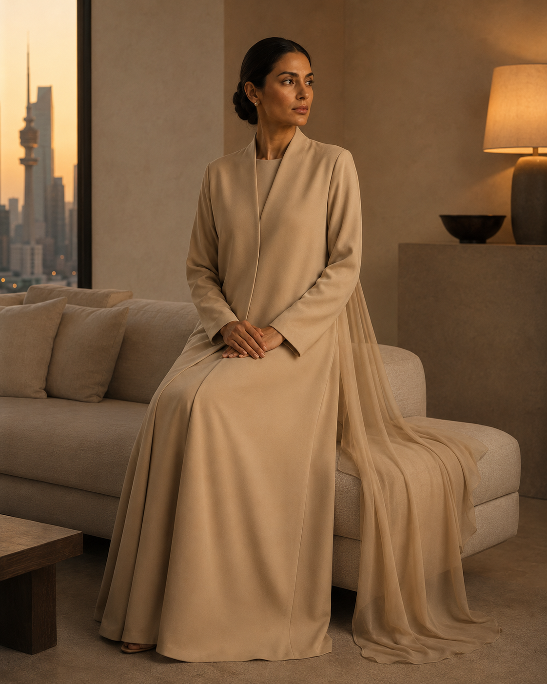 The Hala — Chiffon-Back Evening Abaya