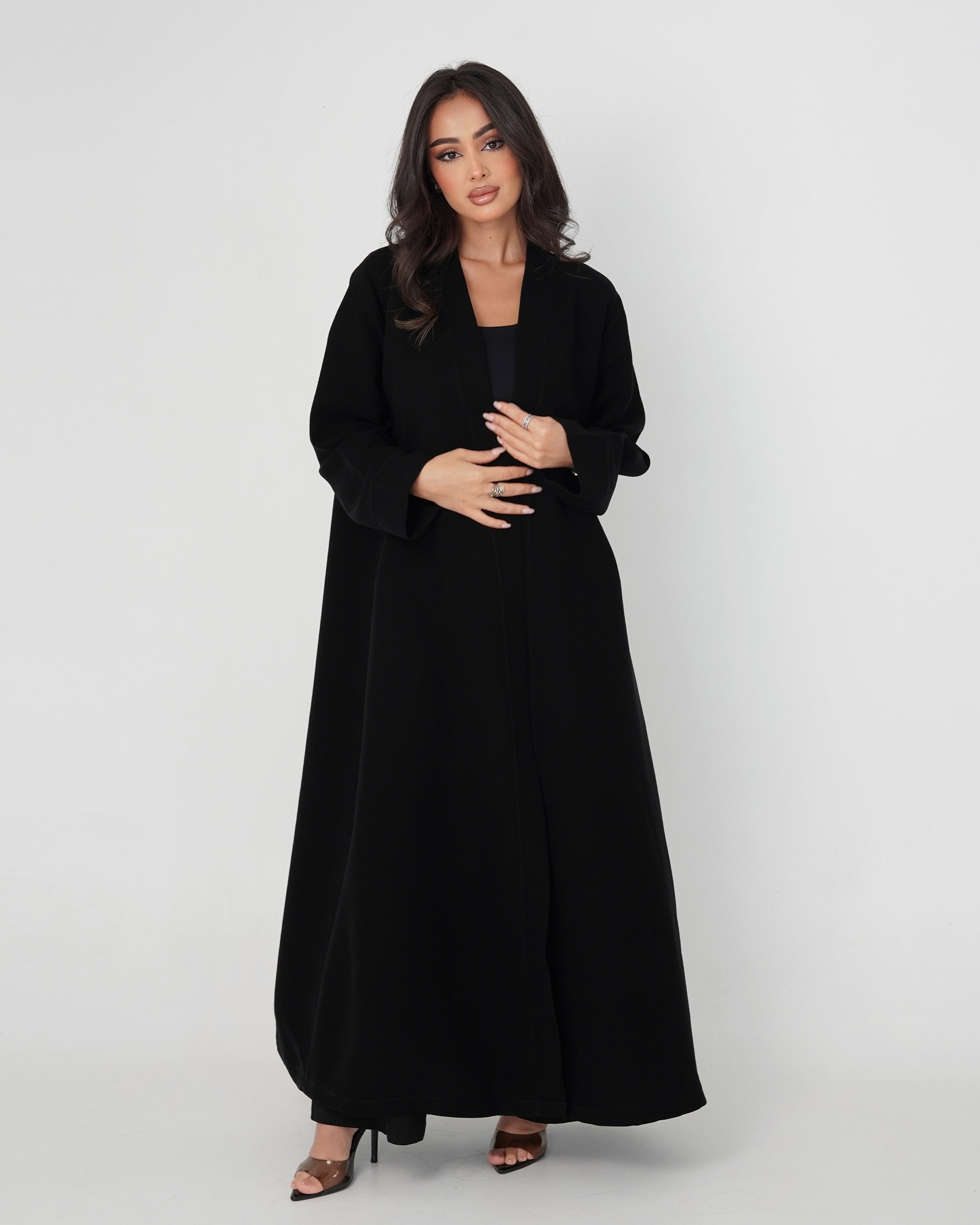 The Najwa — Embroidered Open-Front Abaya