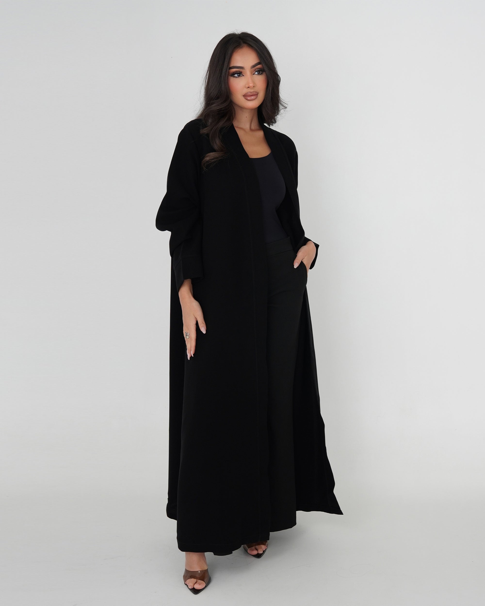The Najwa — Embroidered Open-Front Abaya